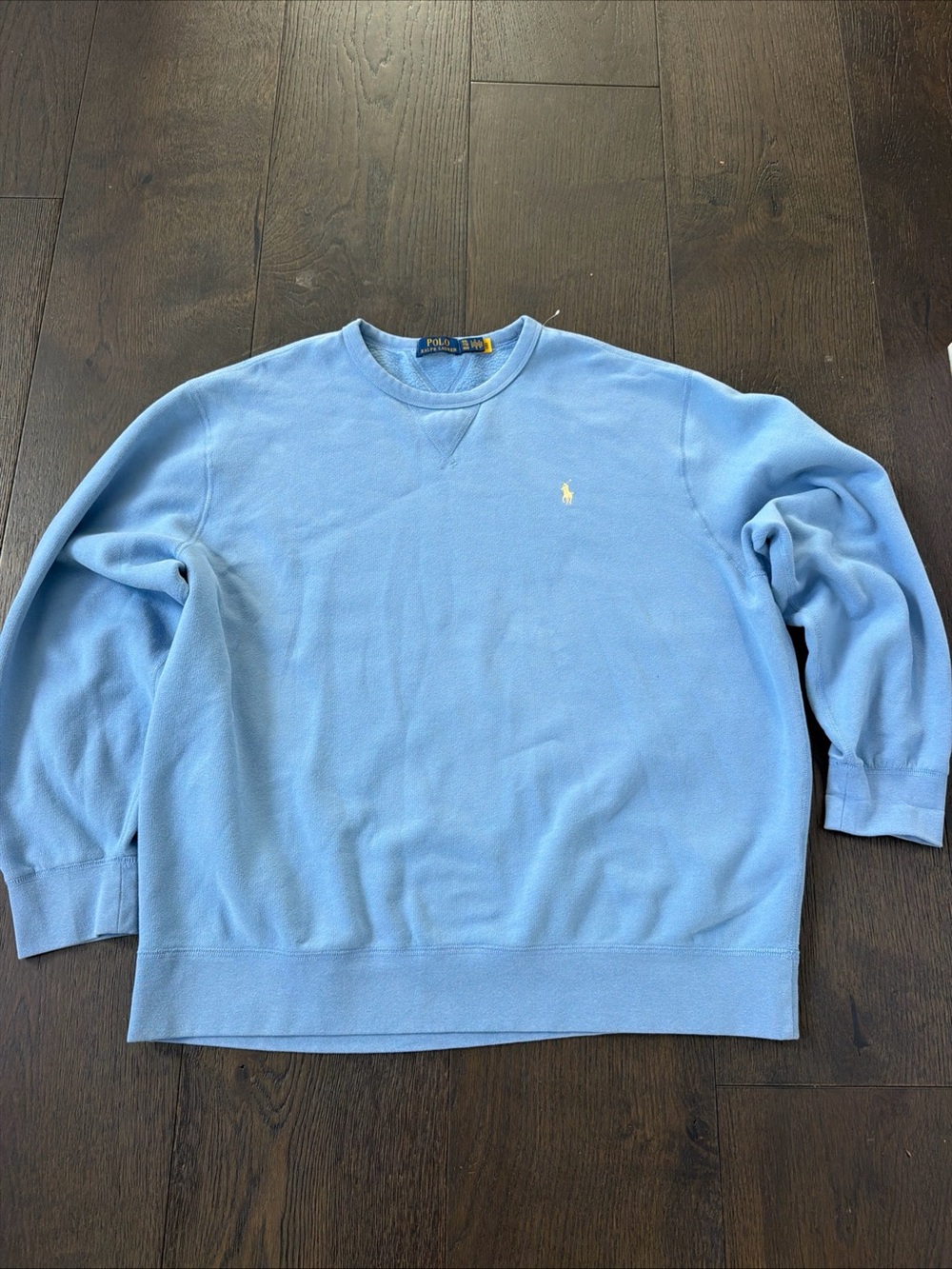 Polo by Ralph Lauren Sky Blue Crewneck Sweatshirt with Yellow Pony